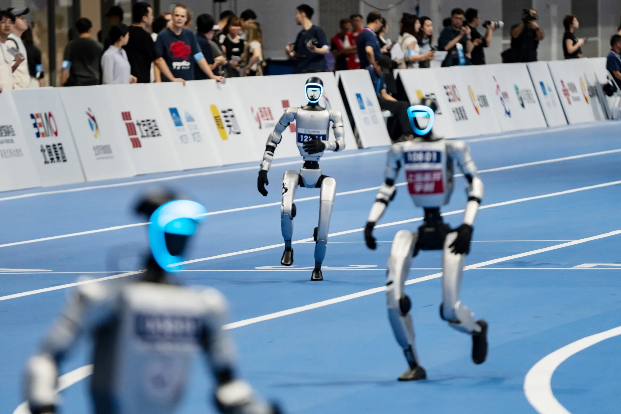 Humanoid robots during the World Humanoid Robot Games in Beijing.