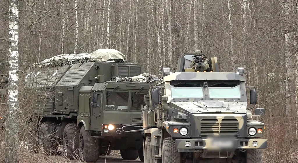 A screen grab from a video shows installation of the Oreshnik missile system.