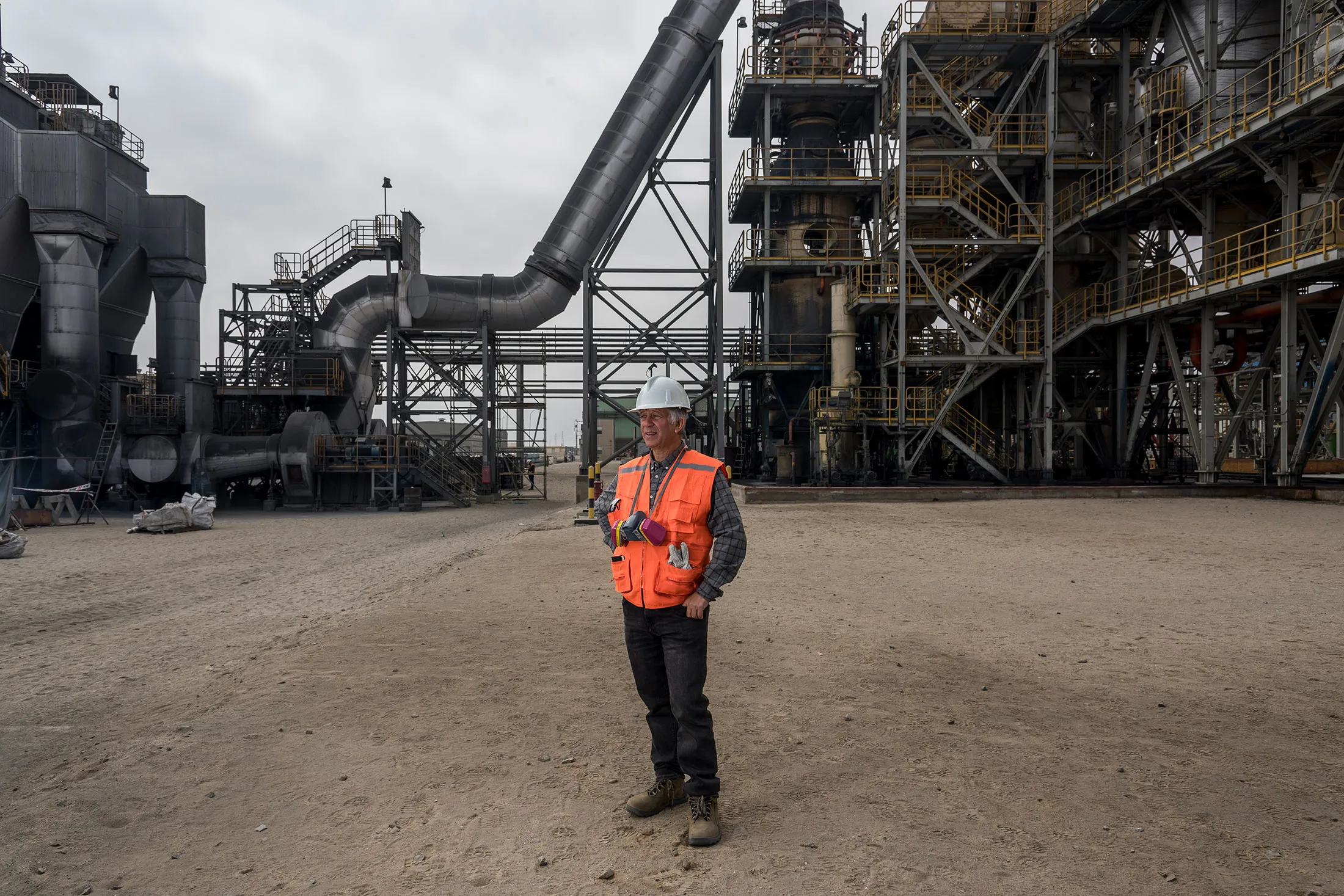 Lipmann at a rhenium processing plant in Chile.