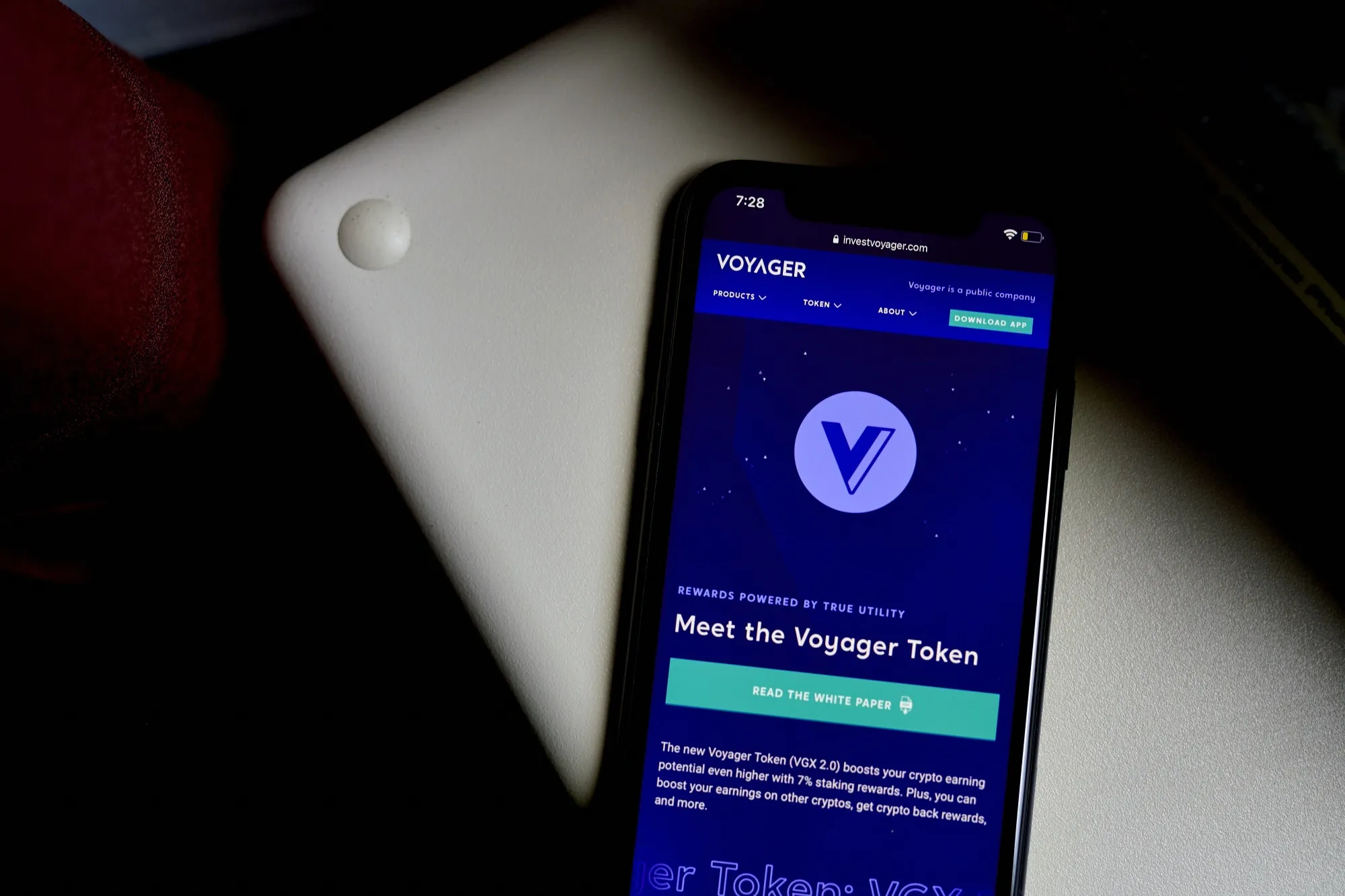 The Voyager Digital website in 2022.