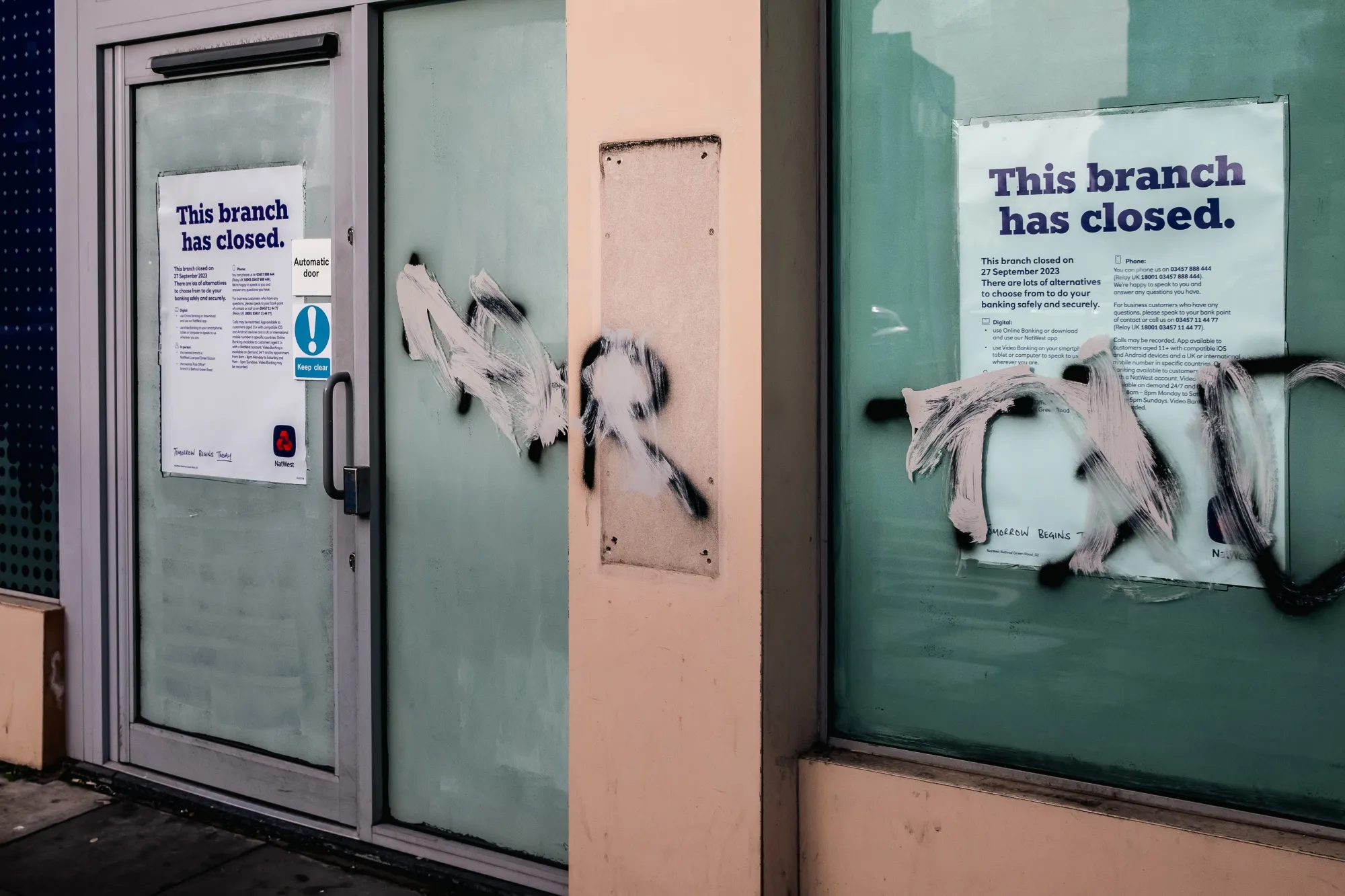 A closed branch of NatWest bank&nbsp;in London.
