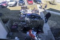 Items are removed from a home during an eviction in Galloway, Ohio.