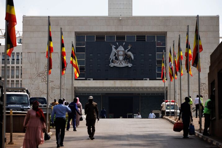 The Ugandan parliament building in Kampala.