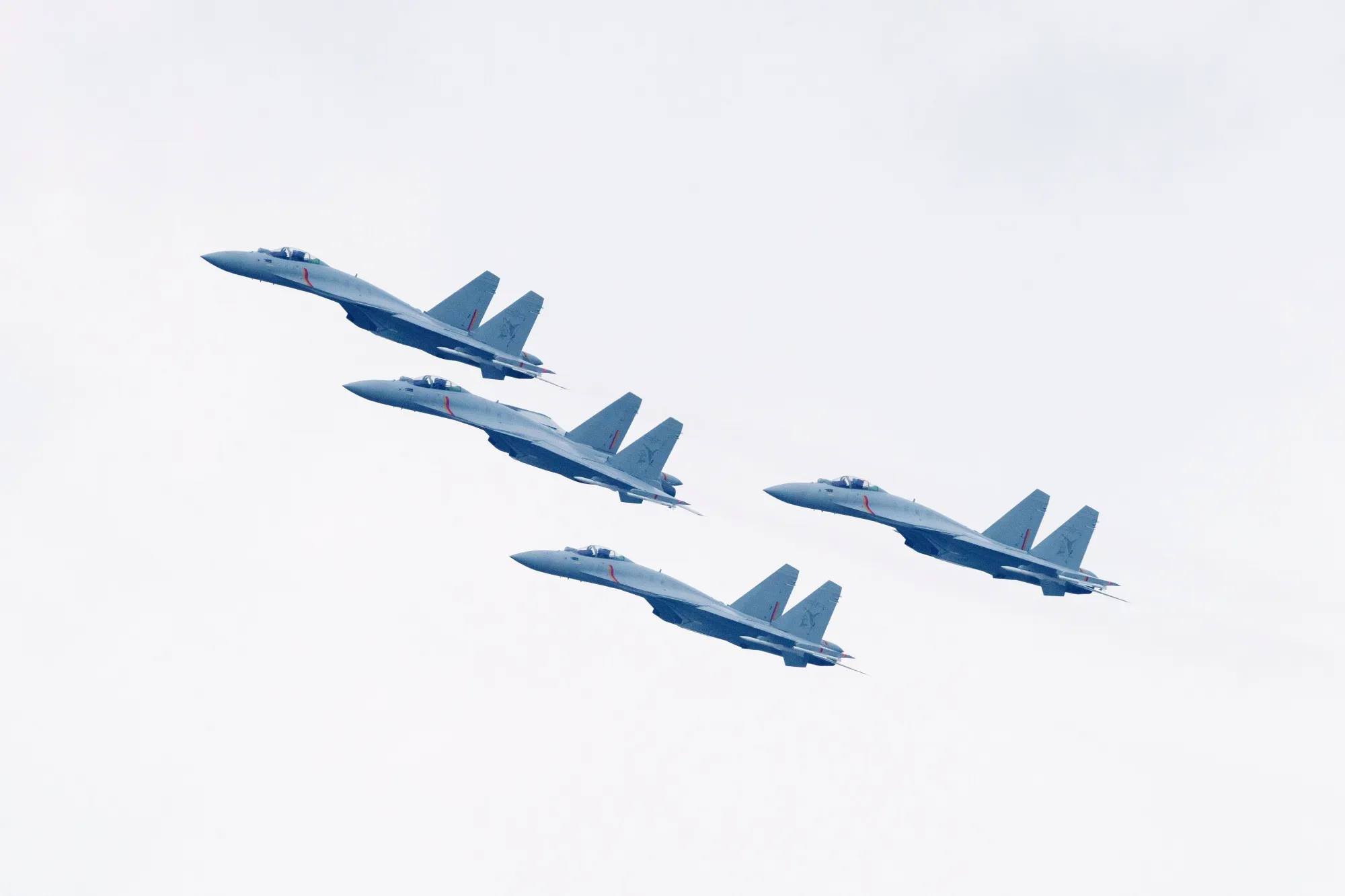 Fighter jets during a rehearsal in Beijing on Aug. 17.