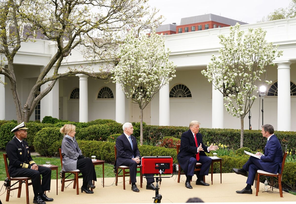 President Donald Trump began his remarks at a Fox News “virtual town hall ”