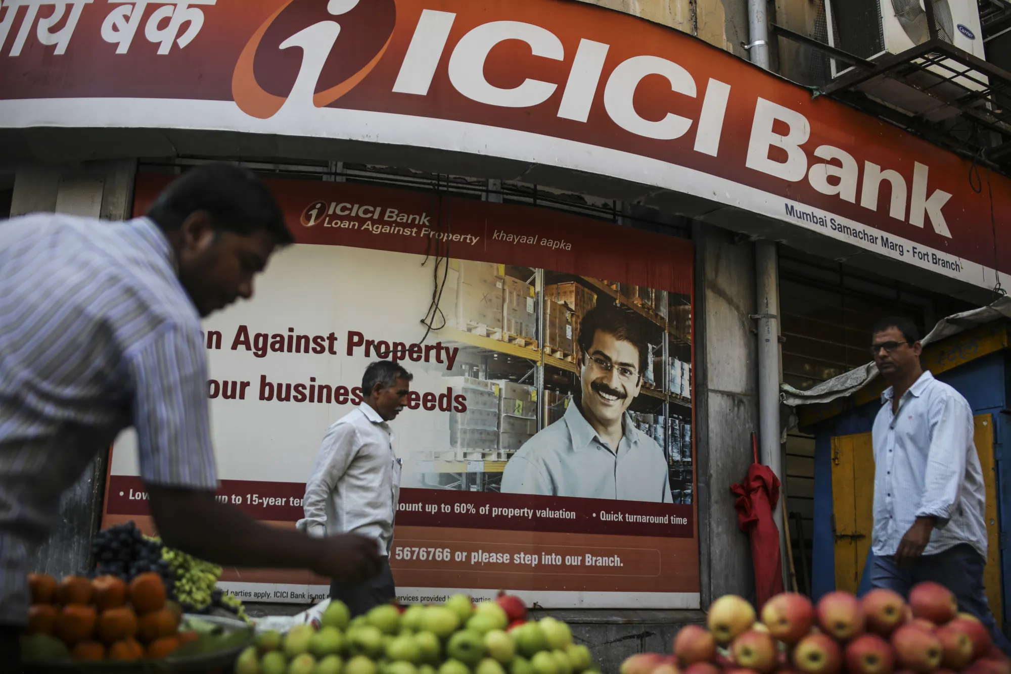 An ICICI Bank Ltd. branch in Mumbai.