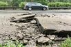 Road damaged by heat