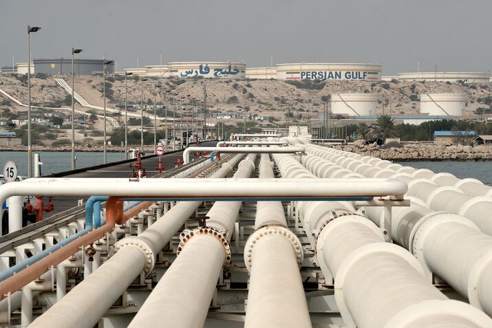 Kharg Island oil complex in Iran.