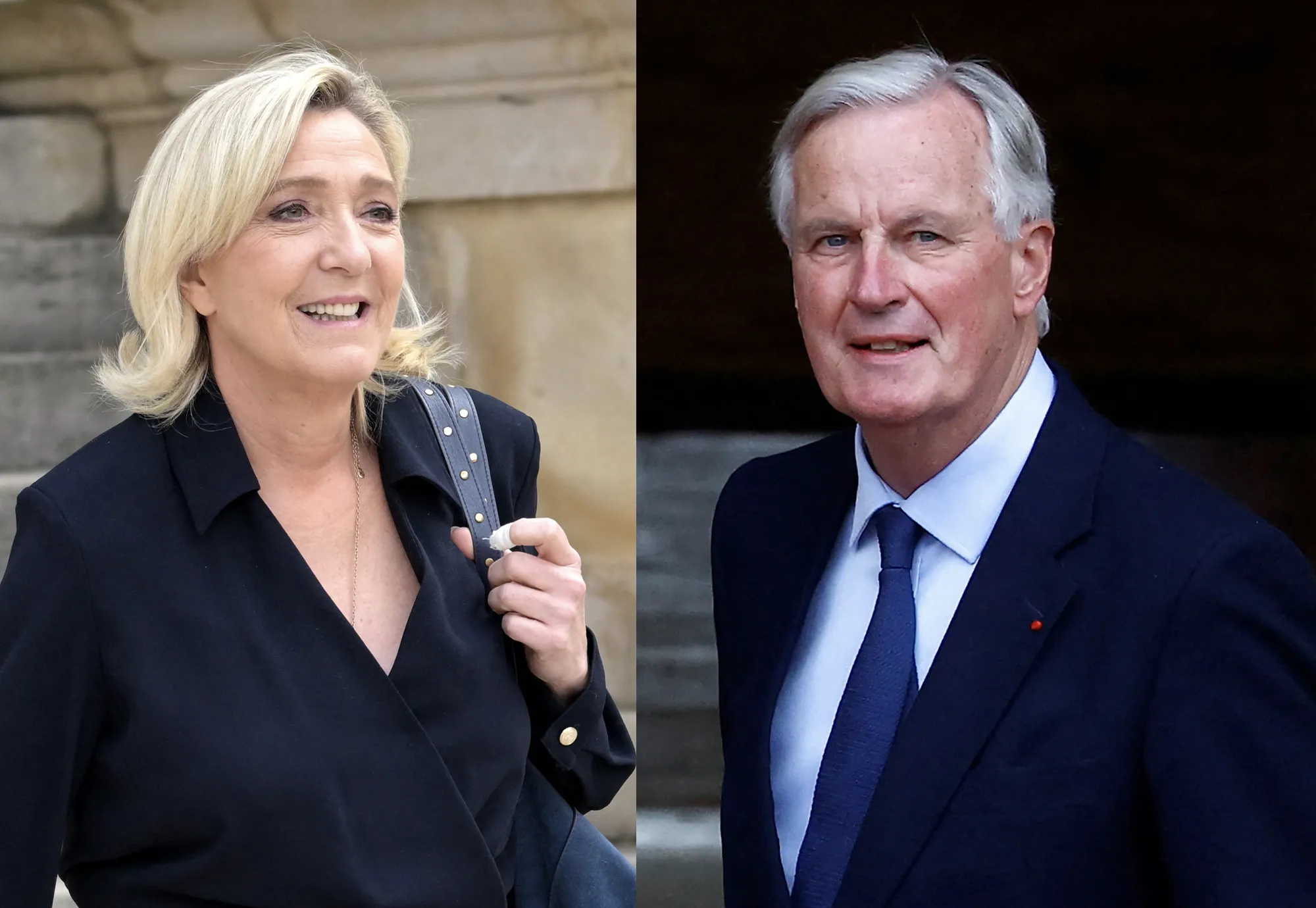Marine Le Pen and&nbsp;Michel Barnier