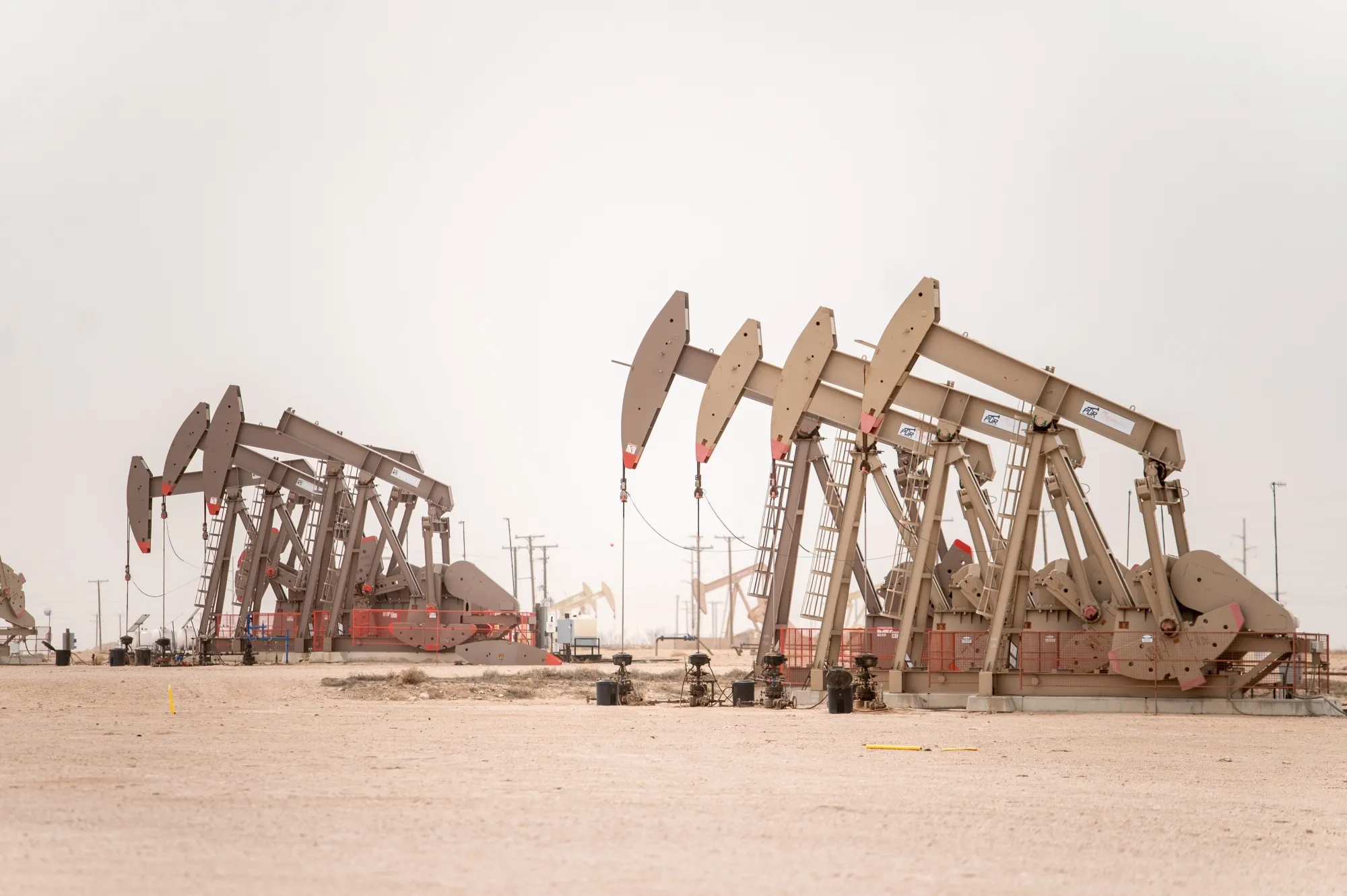 Oil pump jacks in Midland, Texas.