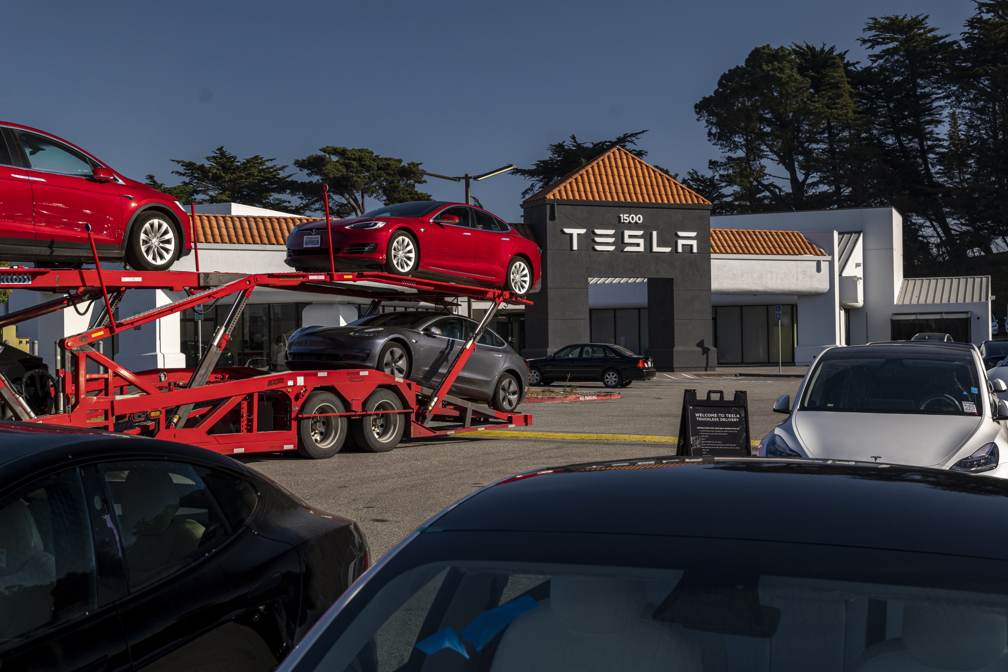 A Tesla dealership in Colma, California.