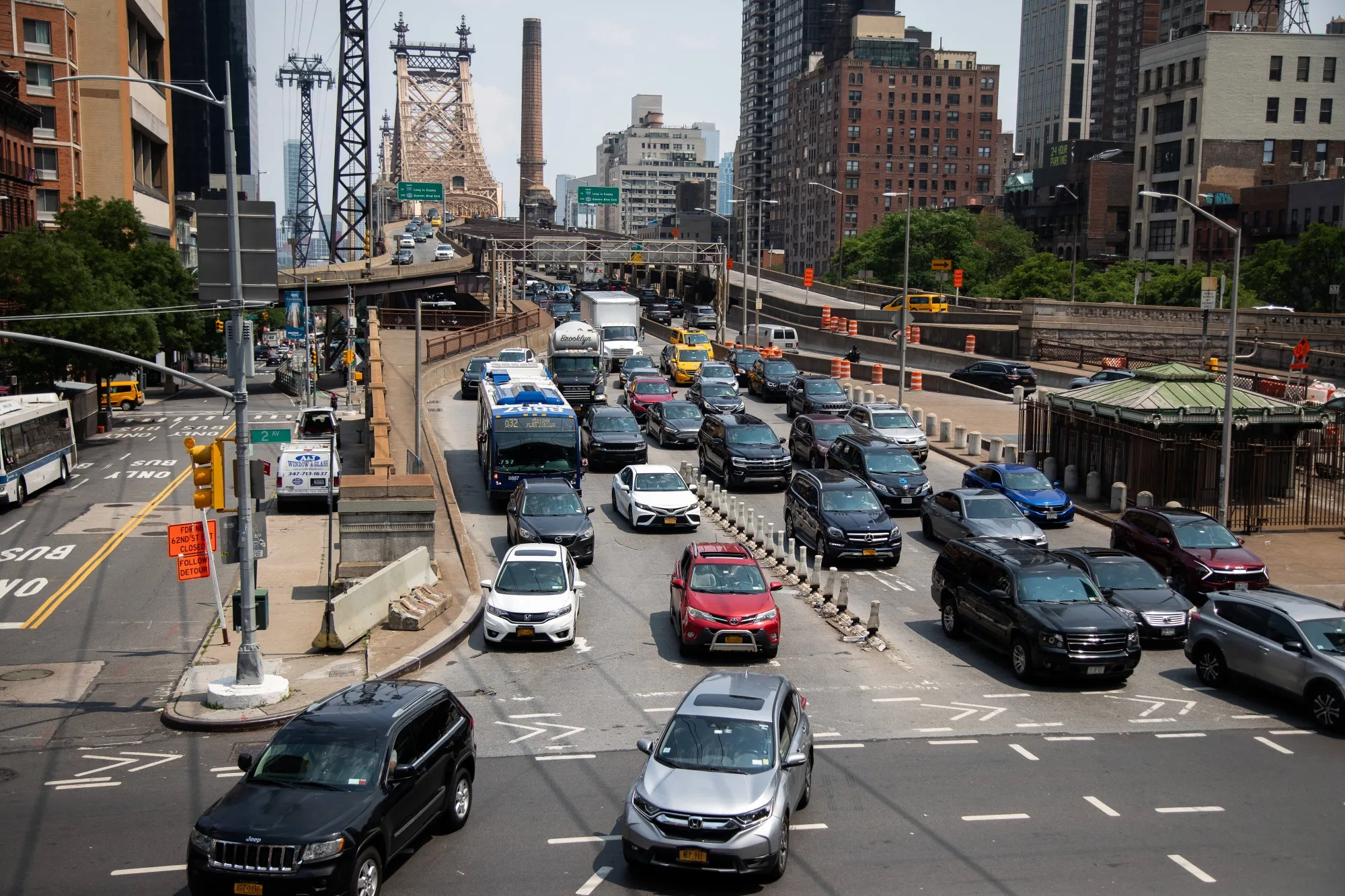 Traffic exits the Ed Koch Queensboro Bridge in&nbsp;New York.