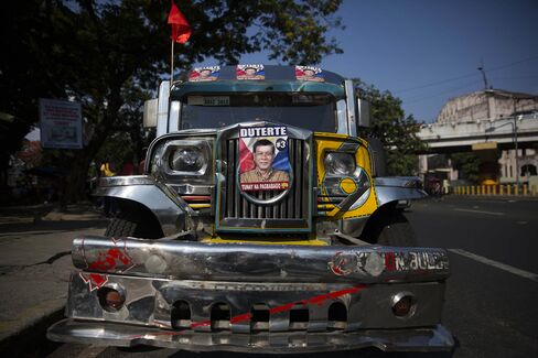 Davao City Mayor and Presidential Candidate Rodrigo Duterte Attends Election Rally