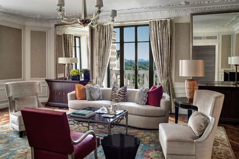 The living room of the St. Regis's Presidential Suite.