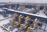 The Gazprom PJSC Slavyanskaya compressor station, the starting point of the Nord Stream 2 gas pipeline, in Ust-Luga, Russia.