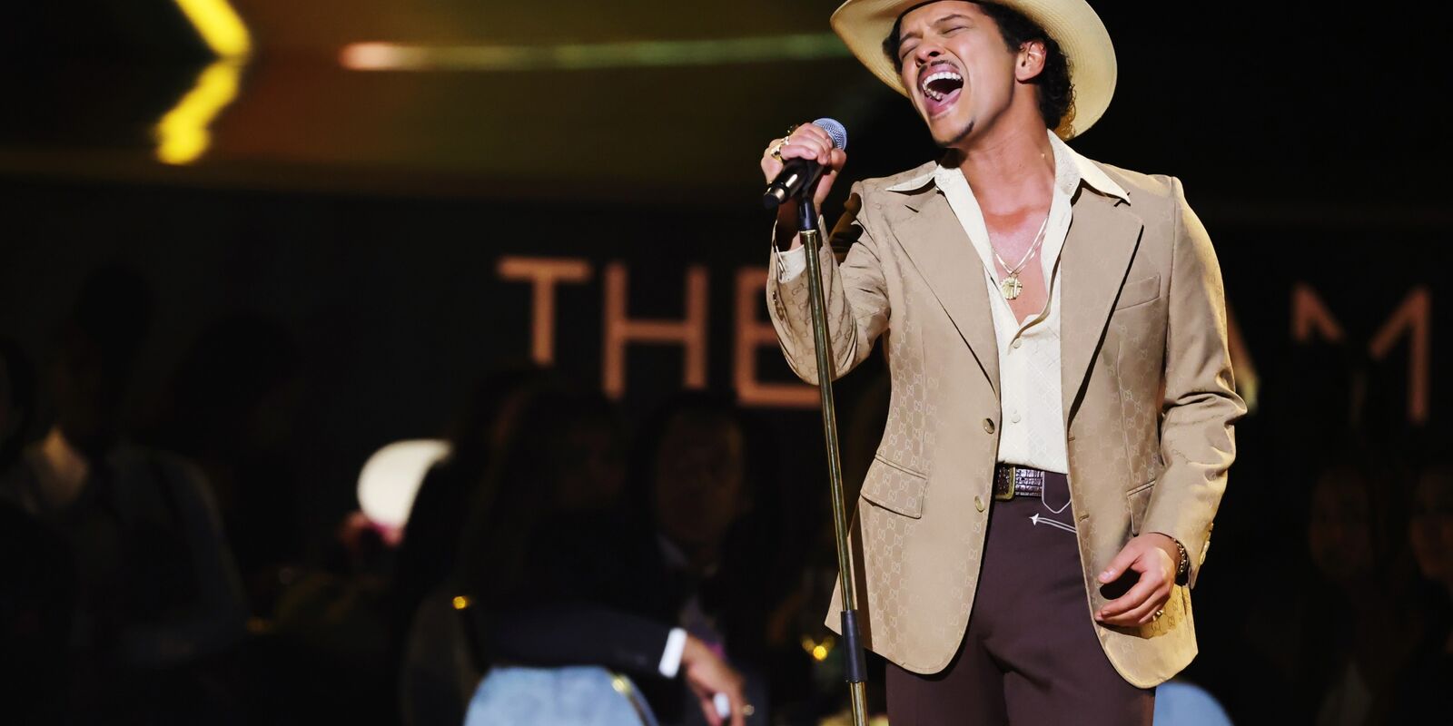 Bruno Mars performs at the Grammy awards in Los Angeles on Feb. 2.