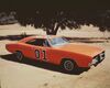 View of the 'General Lee,' the famous orange Dodge Charger emblazoned with the Confederate flag from the television series 'The Dukes of Hazzard,' August 1982. 