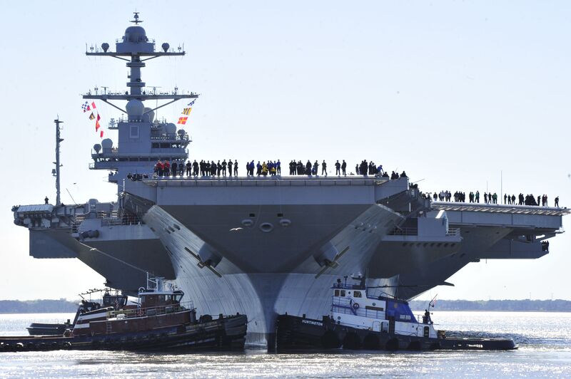 The USS Gerald R. Ford sea trials off the U.S. East Coast.