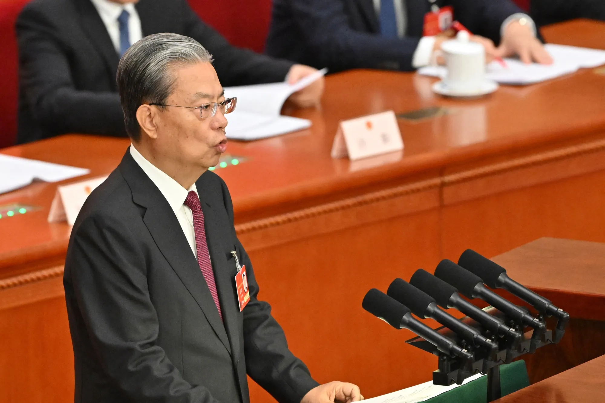 Zhao Leji at the National People's Congress in Beijing on March 8.