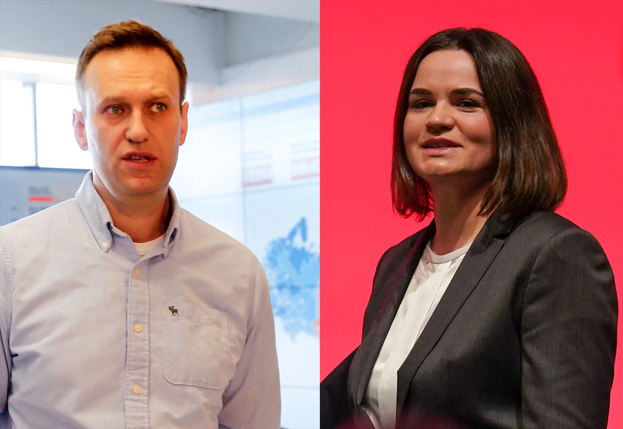 Alexey Navalny and&nbsp;Sviatlana Tsikhanouskaya.