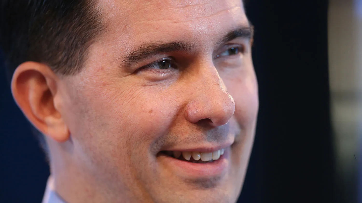 Wisconsin Governor Scott Walker fields questions from Bruce Rastetter at the Iowa Ag Summit on March 7, 2015 in Des Moines, Iowa.
