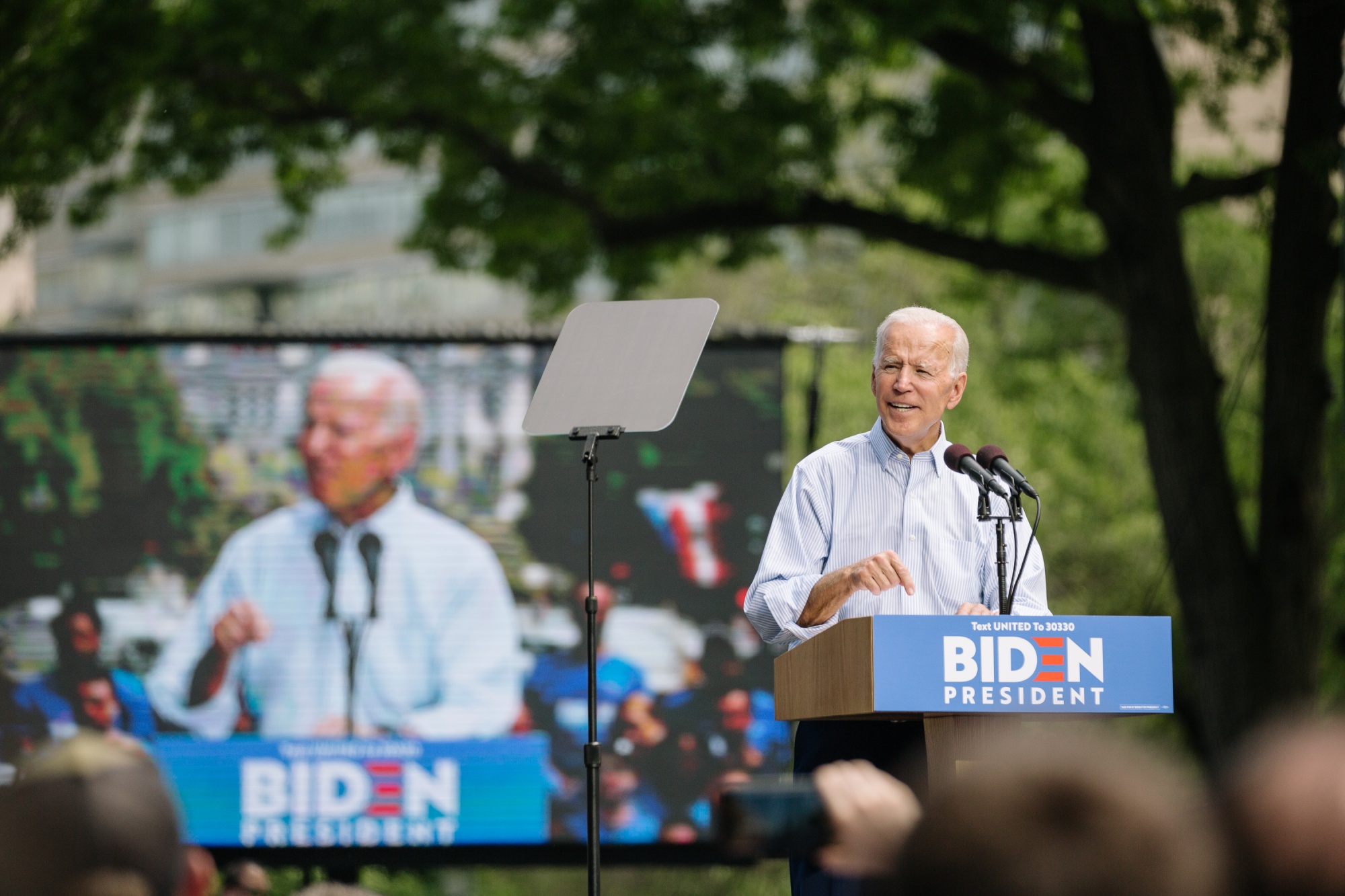 Former U.S. Vice President Joe Biden, 2020 Democratic presidential candidate, speaks during a campaign rally in Philadelphia.