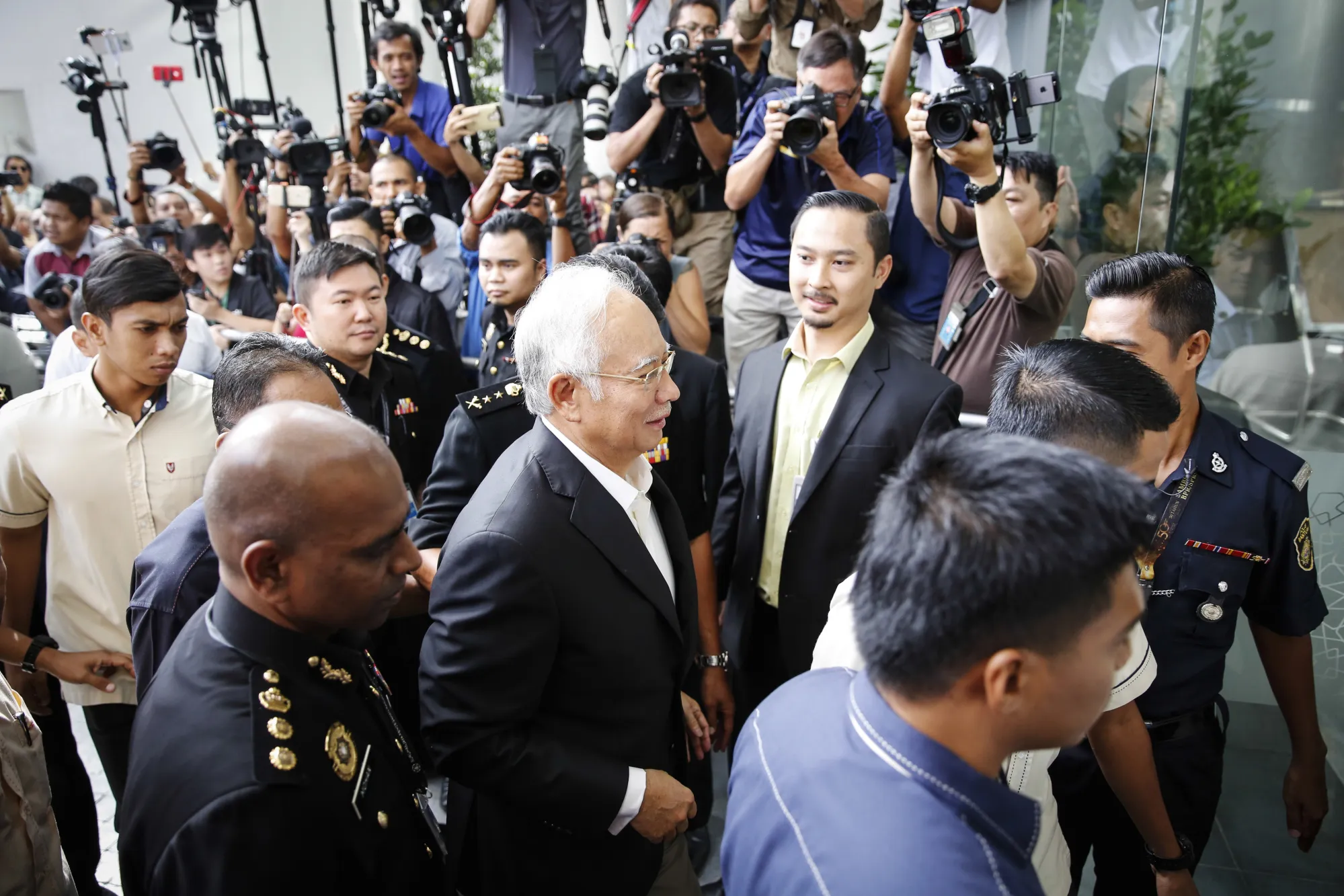 Najib Razak at the Malaysian Anti-Corruption Commission headquarters on May 24.
