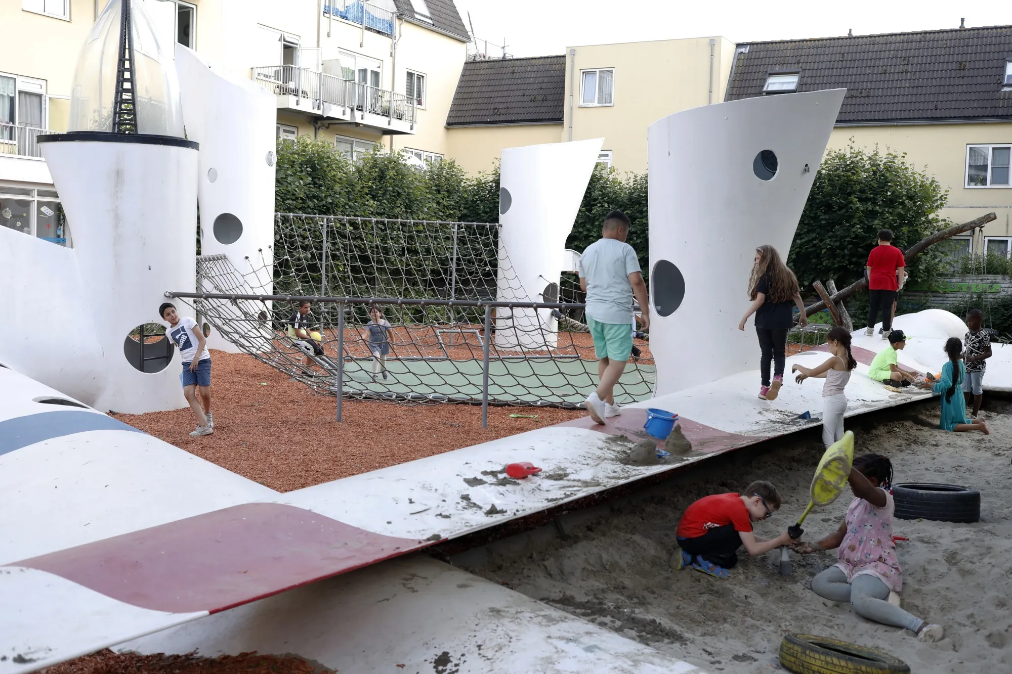 In Rotterdam, children play on a&nbsp;playground built from wind turbine rotor blades.