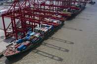 Views of A Port In Pudong As Shanghai Covid Cases Keep Falling
