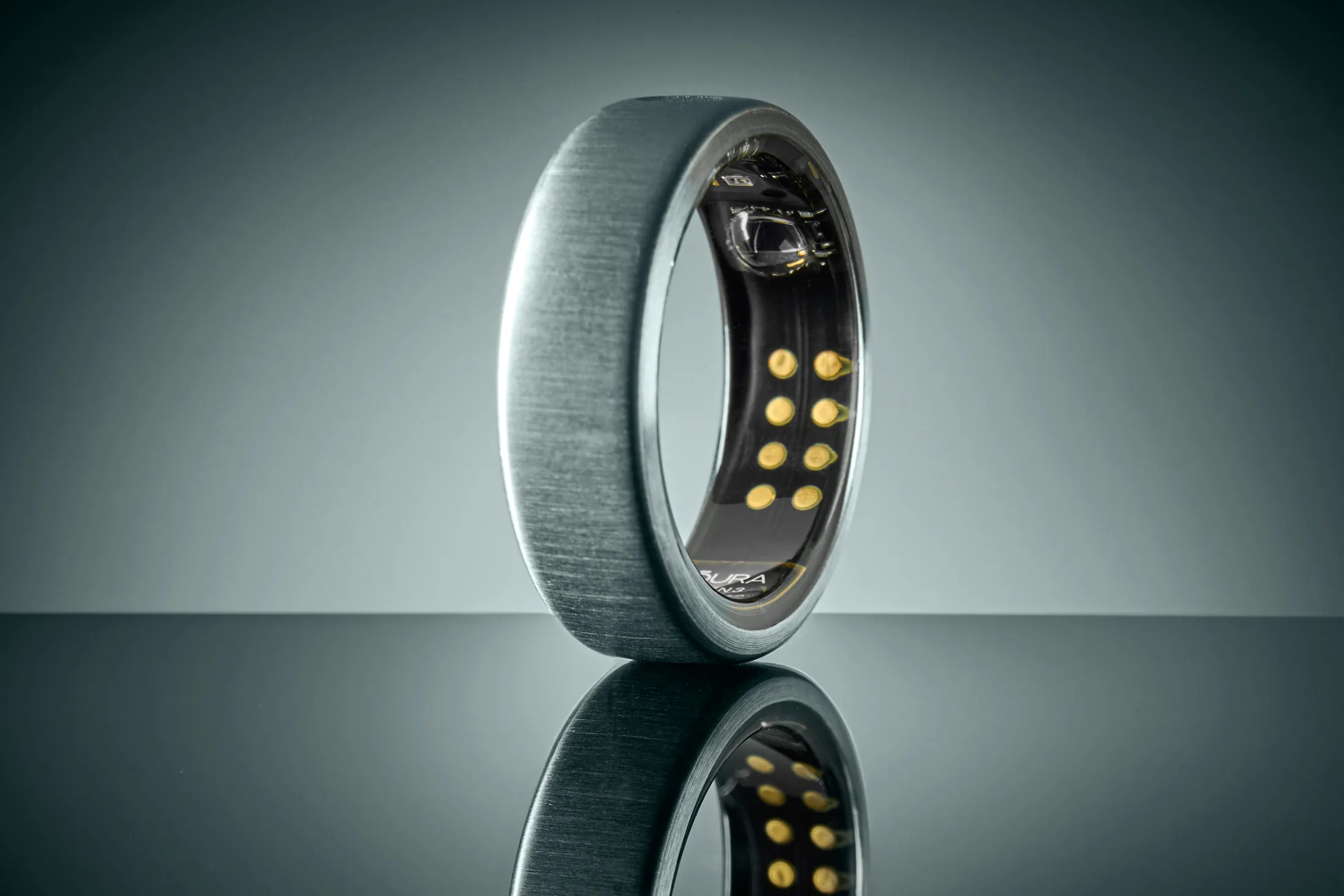 An Oura Ring Gen 3 Horizon smart ring.