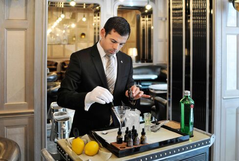 Connaught Bar's martini trolley is presided over by Agostino Perrone, director of mixology.