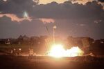 The Iron Dome air-defense system fires to intercept a rocket over the city of Ashdod on July 16 in Ashdod, Israel