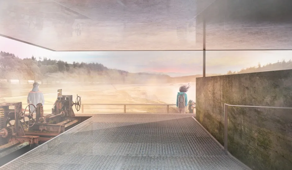 A viewing area in Snøhetta's design for the new river walk 