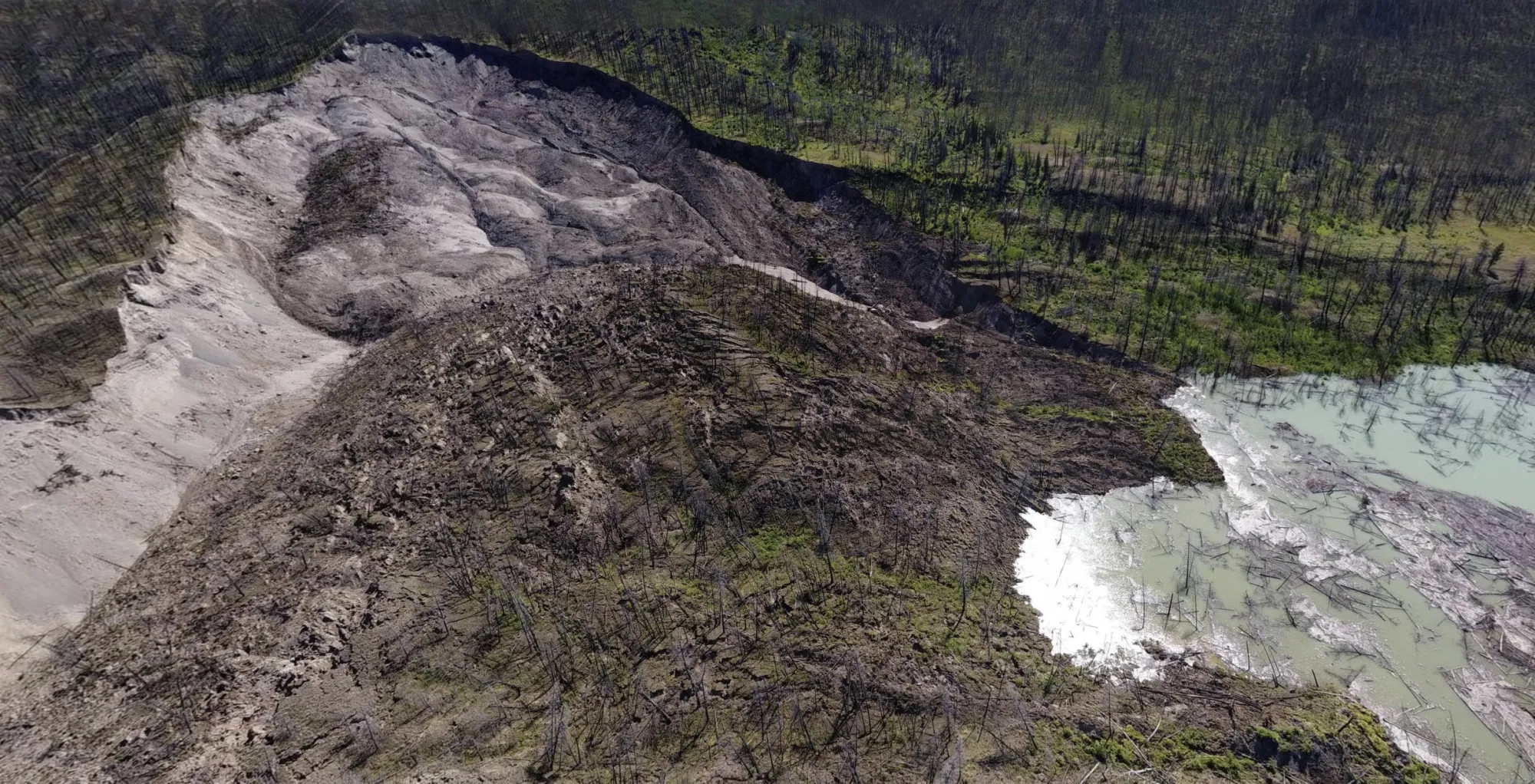 A view of the Chilcotin Landslide in British Columbia&nbsp;captured by a Spexi drone. The startup helps forest managers identify high-risk fire zones.
