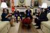 President Donald Trump and Vice President Mike Pence meet with Senate Minority Leader Chuck Schumer, D-N.Y., and House Minority Leader Nancy Pelosi, D-Calif.