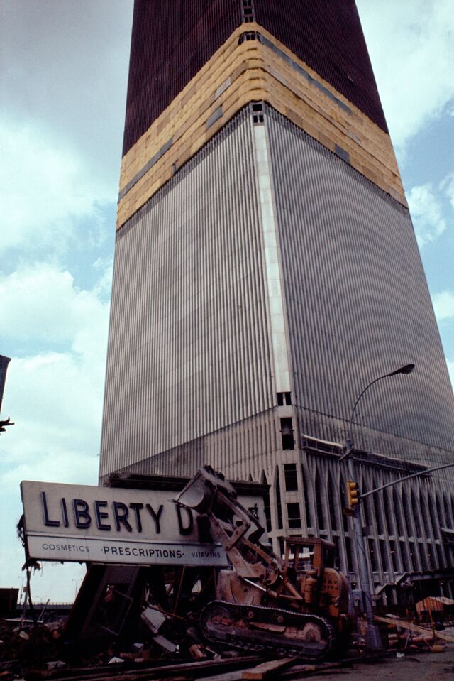 Building of the South Tower with 