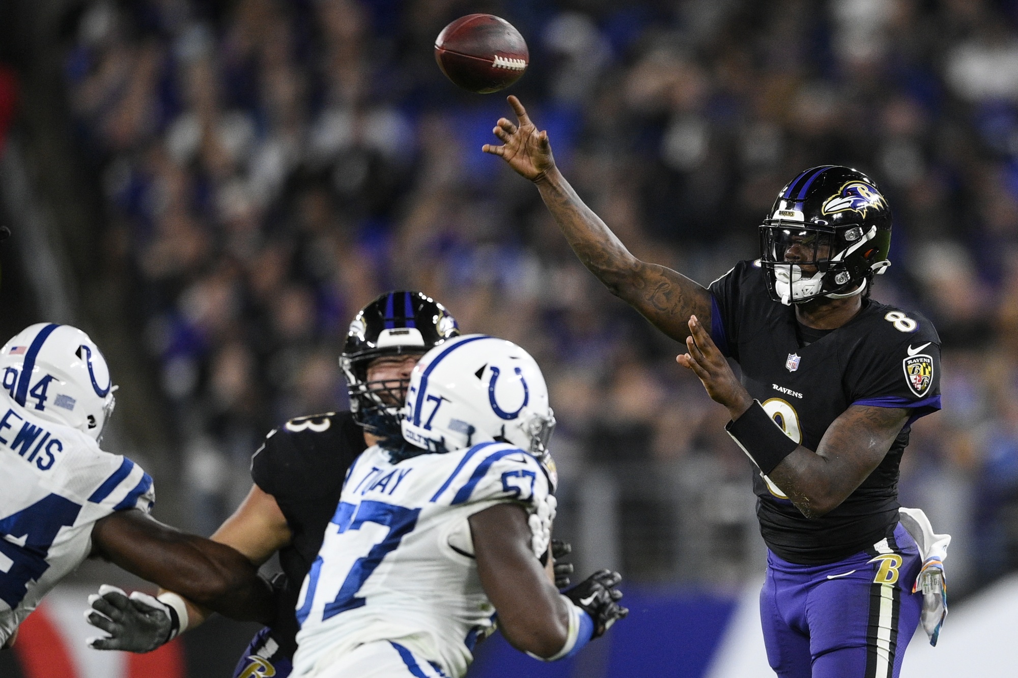 Justin Tucker of Baltimore Ravens kicks 70-yard field goal in his team's  warm-up on Sunday