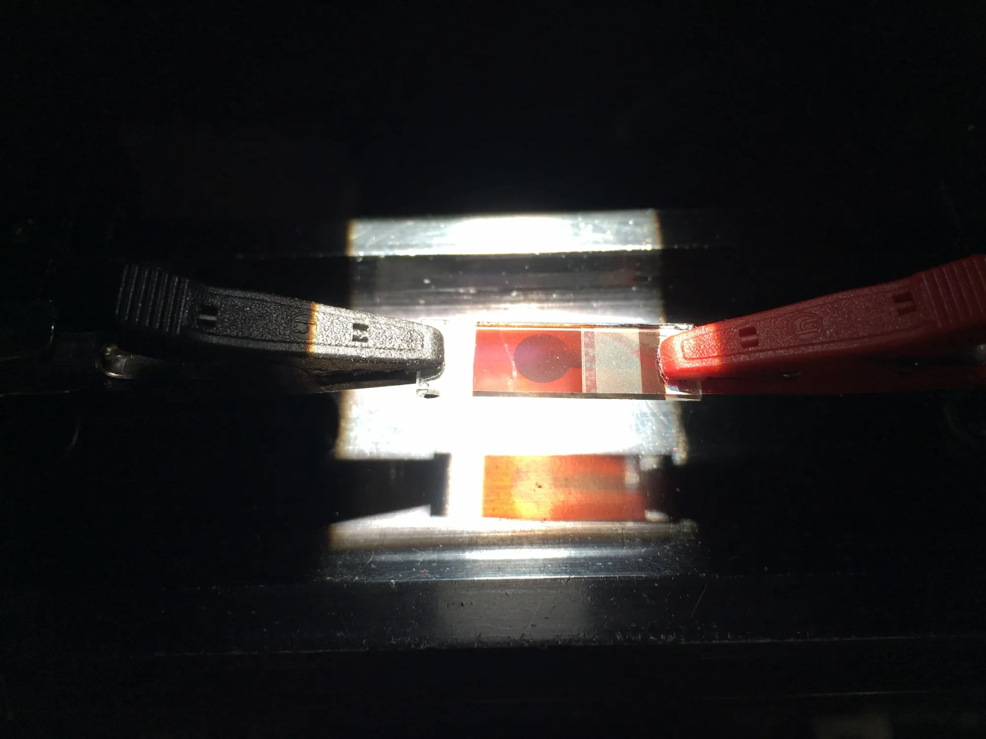 The creation process of perovskite solar cells.
