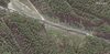 Aerial view of a large Russian military convoy on a road in a heavily wooded area north of Kyiv.