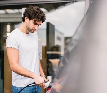 Man charging car