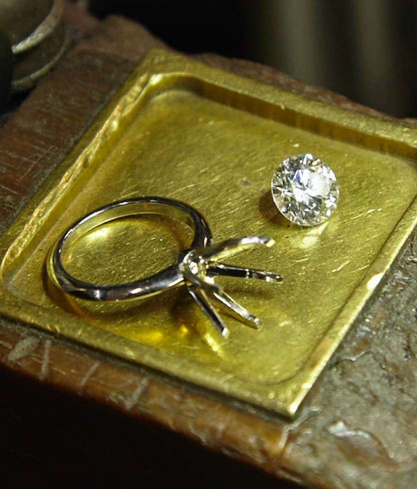 Ring before diamond is set